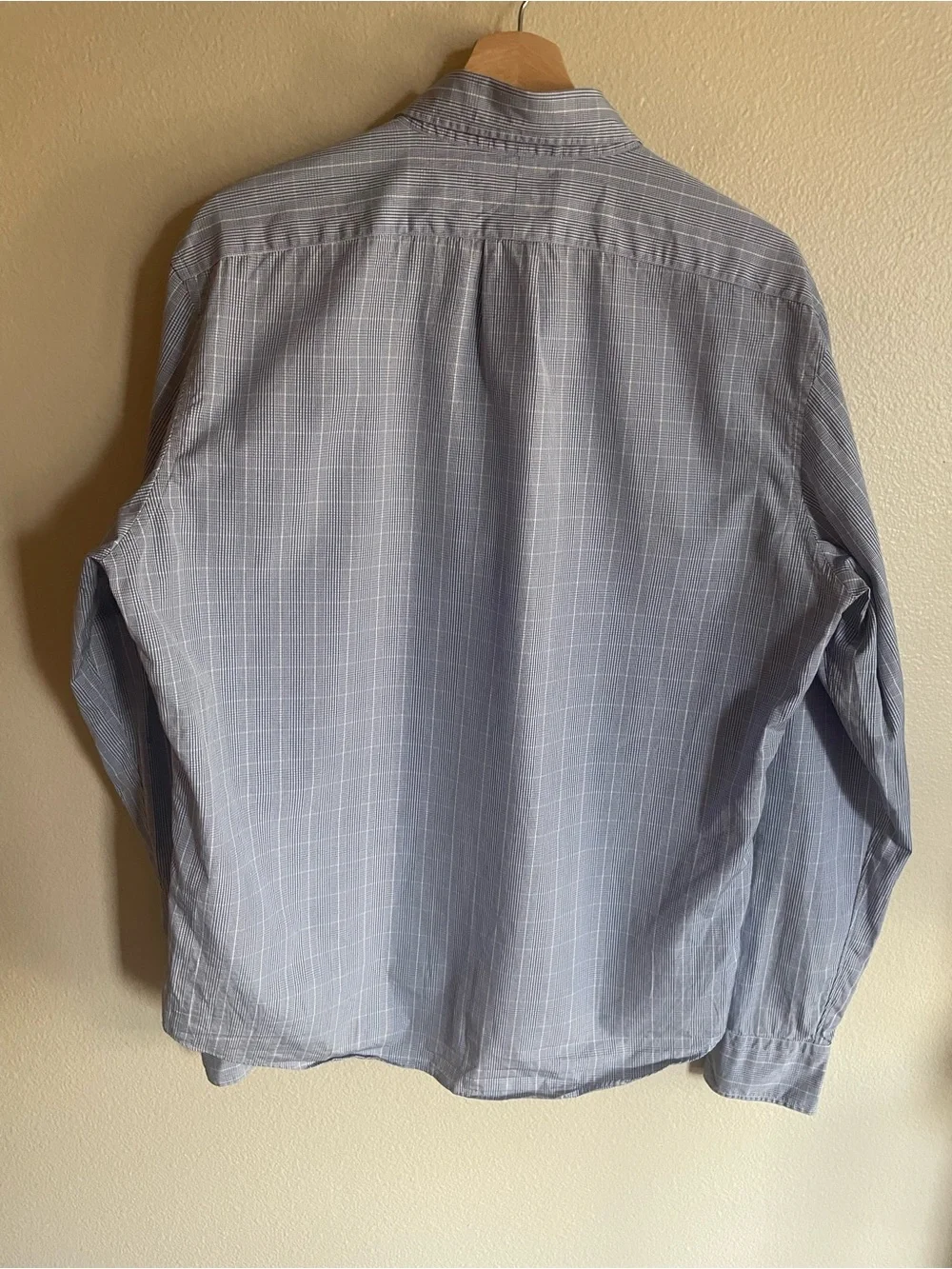 Thomas Mason J. Crew Slim Fit Light Blue and White Checked Slim Dress Shirt